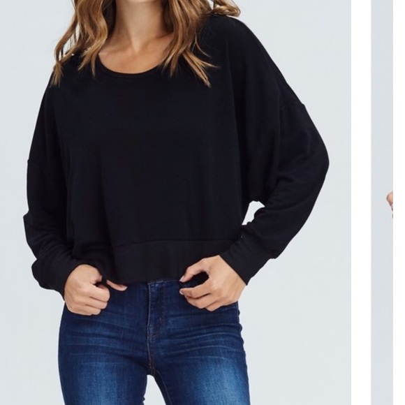 Lush Feeling Black Open Back Long Sleeve Top - Picture 4 of 8